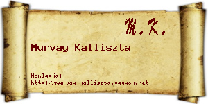 Murvay Kalliszta névjegykártya